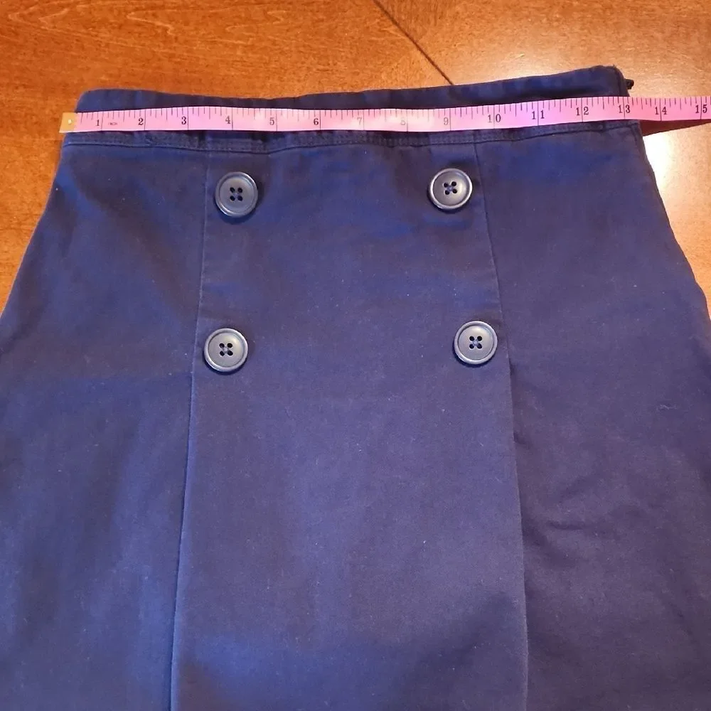 Children's Place Cotton Uniform Pleated Above Knee Skorts, 14 SLIM, Blue & Tan